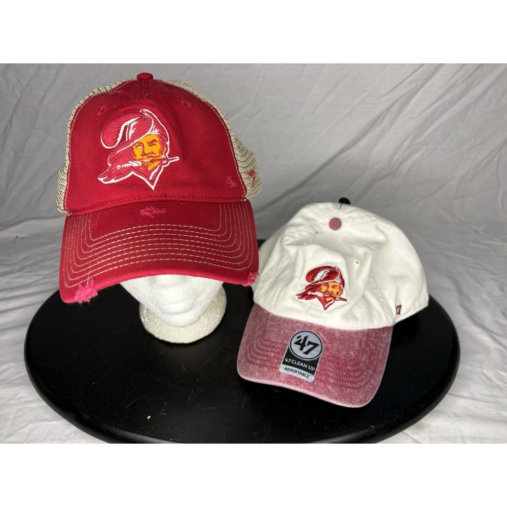 47 Brand & Fanatics Tamba Bay Buccaneers Snapback Hat Cap Lot X2 NFL Football